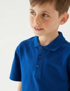 M&S Collection Polo-shirts Unisex Pure Cotton Polo Shirt (2-16 Yrs) -School Uniform Sales Store SD 04 T93 1782 RA X EC 3