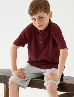 M&S Collection Polo-shirts Unisex Pure Cotton Polo Shirt (2-16 Yrs) -School Uniform Sales Store SD 04 T93 1782 XM X EC 1