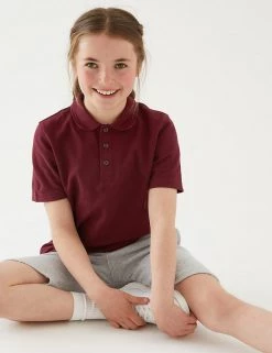 M&S Collection Polo-shirts Unisex Pure Cotton Polo Shirt (2-16 Yrs) -School Uniform Sales Store SD 04 T93 1782 XM X EC 2