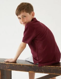 M&S Collection Polo-shirts Unisex Pure Cotton Polo Shirt (2-16 Yrs) -School Uniform Sales Store SD 04 T93 1782 XM X EC 4