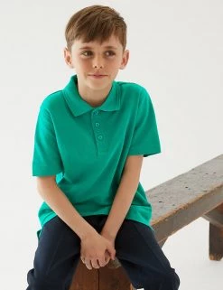 M&S Collection Polo-shirts Unisex Pure Cotton Polo Shirt (2-16 Yrs) -School Uniform Sales Store SD 04 T93 1782 XS X EC 1