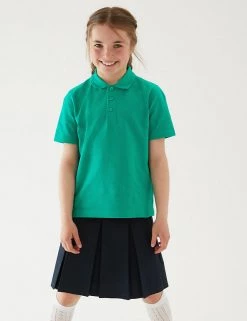 M&S Collection Polo-shirts Unisex Pure Cotton Polo Shirt (2-16 Yrs) -School Uniform Sales Store SD 04 T93 1782 XS X EC 2