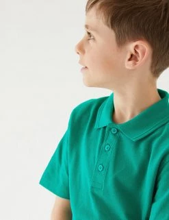 M&S Collection Polo-shirts Unisex Pure Cotton Polo Shirt (2-16 Yrs) -School Uniform Sales Store SD 04 T93 1782 XS X EC 3