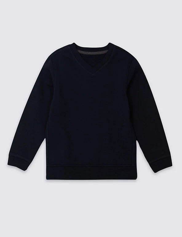 M&S Collection Jumpers Unisex V Neck Sweatshirt (2-16 Yrs) 5 M&S Collection Jumpers Unisex V Neck Sweatshirt (2-16 Yrs) - Image 3
