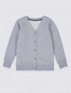M&S Collection Cardigans Cotton Sweat School Cardigan With StayNEW™ (2-16 Yrs) -School Uniform Sales Store SD 04 T93 1813 UT X EC 0