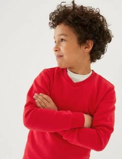 M&S Collection Jumpers Cotton Unisex V-Neck Sweatshirt (2-16 Yrs) 35 M&S Collection Jumpers Cotton Unisex V-Neck Sweatshirt (2-16 Yrs) -School Uniform Sales Store SD 04 T93 2275 B0 X EC 2