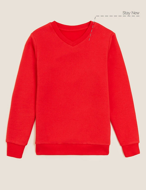 M&S Collection Jumpers Cotton Unisex V-Neck Sweatshirt (2-16 Yrs) 9 M&S Collection Jumpers Cotton Unisex V-Neck Sweatshirt (2-16 Yrs) - Image 7