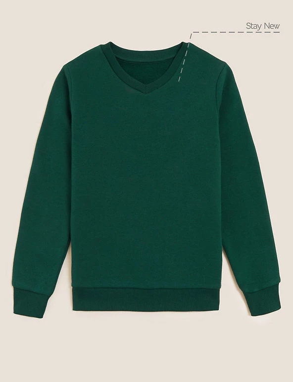 M&S Collection Jumpers Cotton Unisex V-Neck Sweatshirt (2-16 Yrs) 24 M&S Collection Jumpers Cotton Unisex V-Neck Sweatshirt (2-16 Yrs) - Image 22