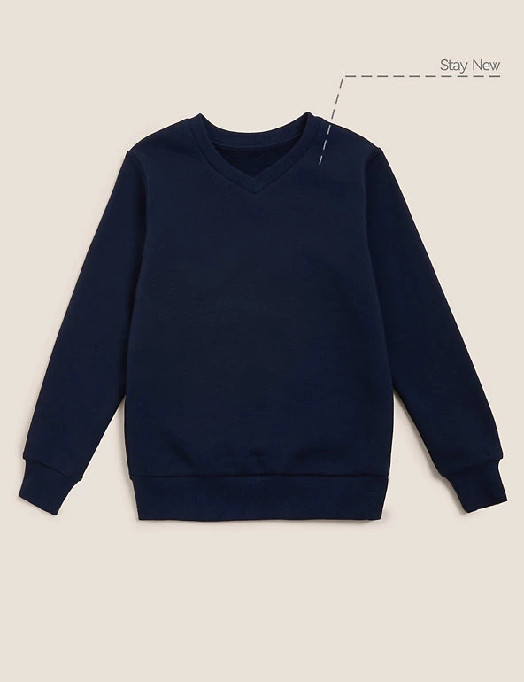 M&S Collection Jumpers Cotton Unisex V-Neck Sweatshirt (2-16 Yrs) 19 M&S Collection Jumpers Cotton Unisex V-Neck Sweatshirt (2-16 Yrs) - Image 17