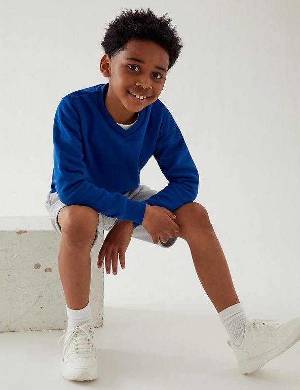 M&S Collection Jumpers Cotton Unisex V-Neck Sweatshirt (2-16 Yrs) 15 M&S Collection Jumpers Cotton Unisex V-Neck Sweatshirt (2-16 Yrs) - Image 13