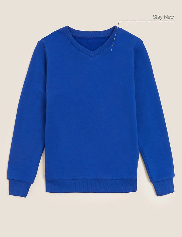 M&S Collection Jumpers Cotton Unisex V-Neck Sweatshirt (2-16 Yrs) 14 M&S Collection Jumpers Cotton Unisex V-Neck Sweatshirt (2-16 Yrs) - Image 12