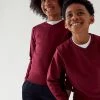 M&S Collection Jumpers Cotton Unisex V-Neck Sweatshirt (2-16 Yrs) -School Uniform Sales Store SD 04 T93 2275 XM X EC 0