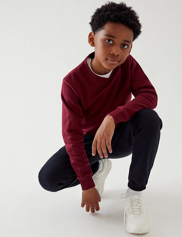 M&S Collection Jumpers Cotton Unisex V-Neck Sweatshirt (2-16 Yrs) 5 M&S Collection Jumpers Cotton Unisex V-Neck Sweatshirt (2-16 Yrs) - Image 3