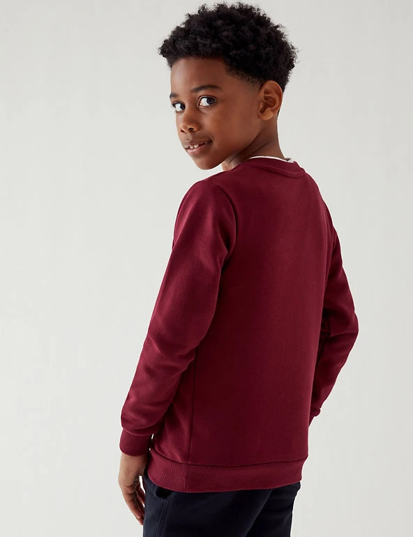M&S Collection Jumpers Cotton Unisex V-Neck Sweatshirt (2-16 Yrs) 7 M&S Collection Jumpers Cotton Unisex V-Neck Sweatshirt (2-16 Yrs) - Image 5