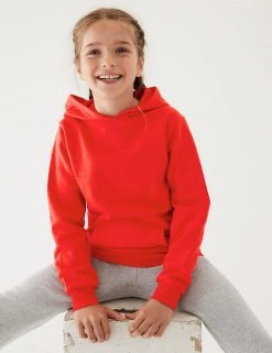 M&S Collection Jumpers Unisex Cotton Hooded Sweatshirt (2-18 Yrs) -School Uniform Sales Store SD 04 T93 2276 B0 X EC 2