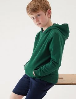 M&S Collection Jumpers Unisex Cotton Hooded Sweatshirt (2-18 Yrs) -School Uniform Sales Store SD 04 T93 2276 EE X EC 1