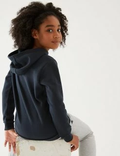 M&S Collection Jumpers Unisex Cotton Hooded Sweatshirt (2-18 Yrs) -School Uniform Sales Store SD 04 T93 2276 F3 X EC 3