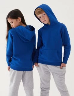 M&S Collection Jumpers Unisex Cotton Hooded Sweatshirt (2-18 Yrs) -School Uniform Sales Store SD 04 T93 2276 RA X EC 0