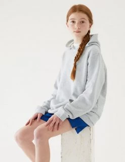 M&S Collection Jumpers Unisex Cotton Hooded Sweatshirt (2-18 Yrs) -School Uniform Sales Store SD 04 T93 2276 UT X EC 1