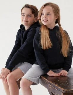 M&S Collection Jumpers Unisex Cotton Hooded Sweatshirt (2-18 Yrs) -School Uniform Sales Store SD 04 T93 2276 Y0 X EC 0