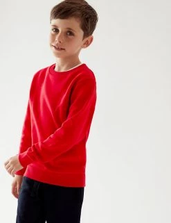 M&S Collection Jumpers School Unisex Cotton Regular Fit Sweatshirt (2-16 Yrs) -School Uniform Sales Store SD 04 T93 2278 B0 X EC 1