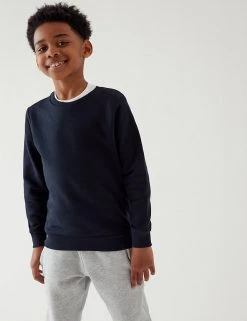 M&S Collection Jumpers School Unisex Cotton Regular Fit Sweatshirt (2-16 Yrs) -School Uniform Sales Store SD 04 T93 2278 F3 X EC 1