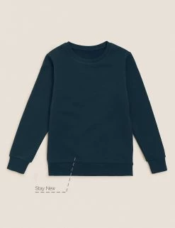 M&S Collection Jumpers School Unisex Cotton Regular Fit Sweatshirt (2-16 Yrs) -School Uniform Sales Store SD 04 T93 2278 F3 X EC 90