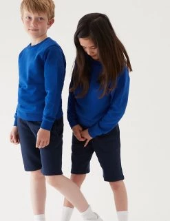M&S Collection Jumpers School Unisex Cotton Regular Fit Sweatshirt (2-16 Yrs) -School Uniform Sales Store SD 04 T93 2278 RA X EC 0