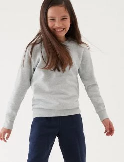 M&S Collection Jumpers School Unisex Cotton Regular Fit Sweatshirt (2-16 Yrs) -School Uniform Sales Store SD 04 T93 2278 UT X EC 2