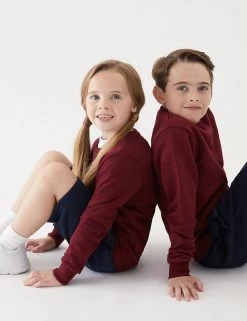 M&S Collection Jumpers School Unisex Cotton Regular Fit Sweatshirt (2-16 Yrs) -School Uniform Sales Store SD 04 T93 2278 XM X EC 0