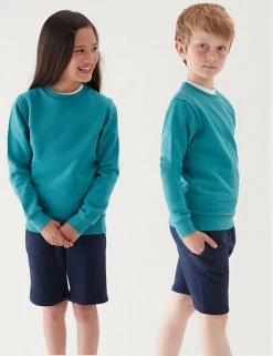 M&S Collection Jumpers School Unisex Cotton Regular Fit Sweatshirt (2-16 Yrs) -School Uniform Sales Store SD 04 T93 2278 XS X EC 0