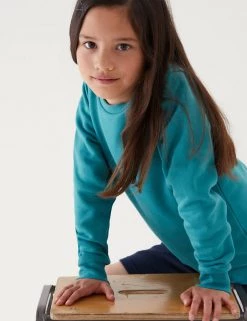 M&S Collection Jumpers School Unisex Cotton Regular Fit Sweatshirt (2-16 Yrs) -School Uniform Sales Store SD 04 T93 2278 XS X EC 1