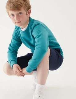 M&S Collection Jumpers School Unisex Cotton Regular Fit Sweatshirt (2-16 Yrs) -School Uniform Sales Store SD 04 T93 2278 XS X EC 2