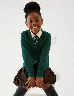 M&S Collection Cardigans Girls' Cotton Regular Fit School Cardigan (2-16 Yrs) -School Uniform Sales Store SD 04 T93 2279 EE X EC 0