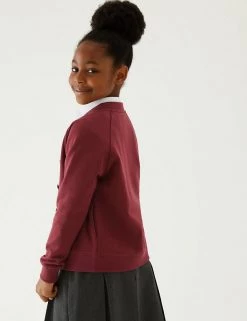 M&S Collection Cardigans Girls' Cotton Regular Fit School Cardigan (2-16 Yrs) -School Uniform Sales Store SD 04 T93 2279 XM X EC 2