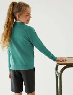 M&S Collection Cardigans Girls' Cotton Regular Fit School Cardigan (2-16 Yrs) -School Uniform Sales Store SD 04 T93 2279 XS X EC 2