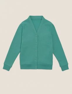 M&S Collection Cardigans Girls' Cotton Regular Fit School Cardigan (2-16 Yrs) -School Uniform Sales Store SD 04 T93 2279 XS X EC 90