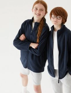 M&S Collection Jumpers Unisex Zip Fleece (2-16 Yrs) -School Uniform Sales Store SD 04 T93 4311 F0 X EC 0