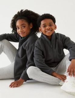 M&S Collection Jumpers Unisex Zip Fleece (2-16 Yrs) -School Uniform Sales Store SD 04 T93 4311 T3 X EC 0