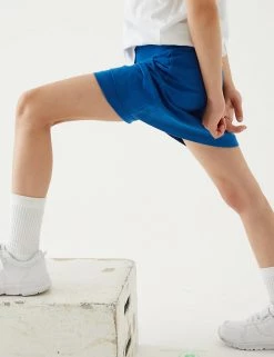M&S Collection Shorts Girls' Cotton With Stretch Sports Skorts (2-16 Yrs) -School Uniform Sales Store SD 04 T93 5252 RA X EC 1