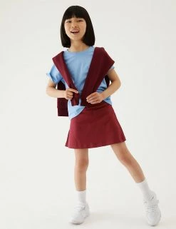 M&S Collection Shorts Girls' Cotton With Stretch Sports Skorts (2-16 Yrs)