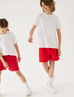 M&S Collection Unisex Pure Cotton Sports Shorts (2-16 Yrs) 40 M&S Collection Unisex Pure Cotton Sports Shorts (2-16 Yrs) -School Uniform Sales Store SD 04 T93 5254 B0 X EC 0