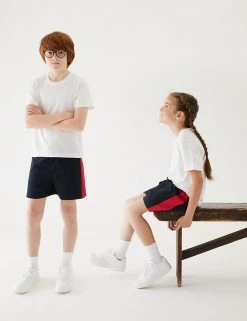 M&S Collection Unisex Pure Cotton Sports Shorts (2-16 Yrs) 46 M&S Collection Unisex Pure Cotton Sports Shorts (2-16 Yrs) -School Uniform Sales Store SD 04 T93 5254 B4 X EC 0