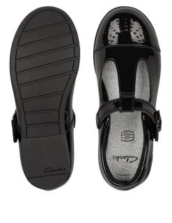 CLARKS Kids' Leather T-Bar Shoes (Kid Size 10-2.5) -School Uniform Sales Store SD 08 T94 3021P Y1 X EC 1