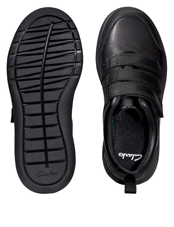 CLARKS Kids' Leather Riptape School Shoes (Youth Size 3-9.5) 4 CLARKS Kids' Leather Riptape School Shoes (Youth Size 3-9.5) - Image 2