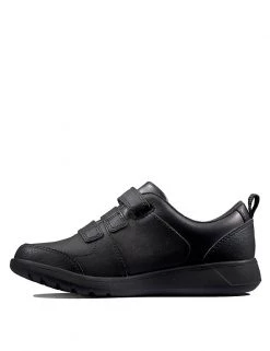 CLARKS Kids' Leather Riptape School Shoes (Youth Size 3-9.5) 9 CLARKS Kids' Leather Riptape School Shoes (Youth Size 3-9.5) -School Uniform Sales Store SD 08 T94 3107 Y0 X EC 2