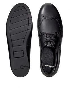 CLARKS Kids' Leather Lace School Shoes (Youth Size 3-9) 8 CLARKS Kids' Leather Lace School Shoes (Youth Size 3-9) -School Uniform Sales Store SD 08 T94 3169 Y0 X EC 1