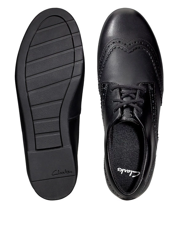 CLARKS Kids' Leather Lace School Shoes (Youth Size 3-9) 4 CLARKS Kids' Leather Lace School Shoes (Youth Size 3-9) - Image 2